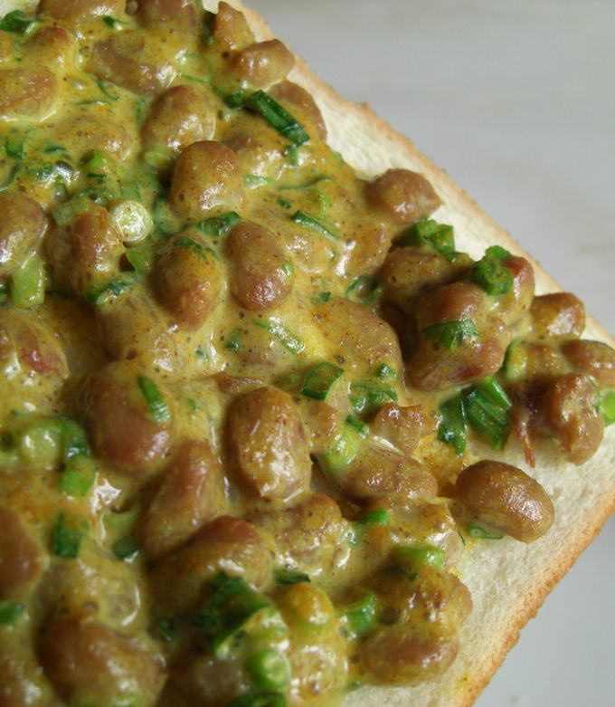 カレーマヨdeふわとろ納豆トースト♪-レシピのメイン写真