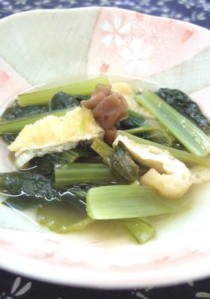 小梅でさっぱり♪小松菜の簡単蒸し煮-レシピのメイン写真