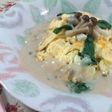 きのこ&ほうれん草のスープオムライス
