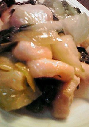 青菜と麩を丸鶏がらスープで美味しく炒め煮-レシピのメイン写真