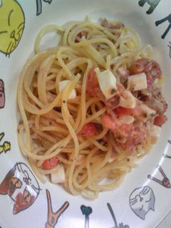 トマトとモッツァレラの冷製パスタ♪-レシピのメイン写真