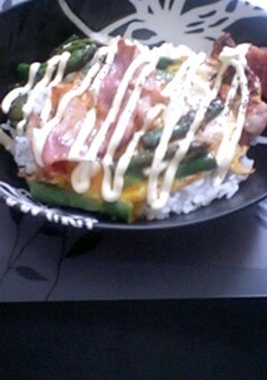 アスパラベーコンのっけご飯-レシピのメイン写真