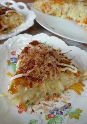卵なし☆鶏ガラスープでモッチリお好み焼き-レシピのメイン写真