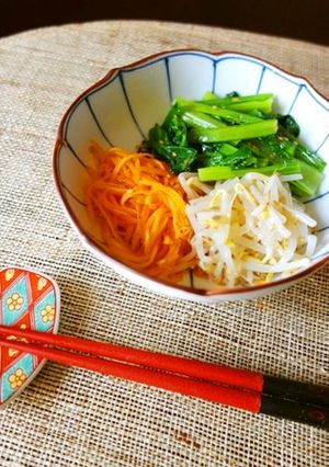 野菜もりもり♪三色ナムル-レシピのメイン写真