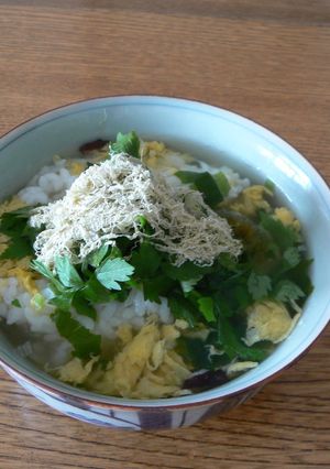 さっぱりとろろ昆布の卵スープご飯-レシピのメイン写真