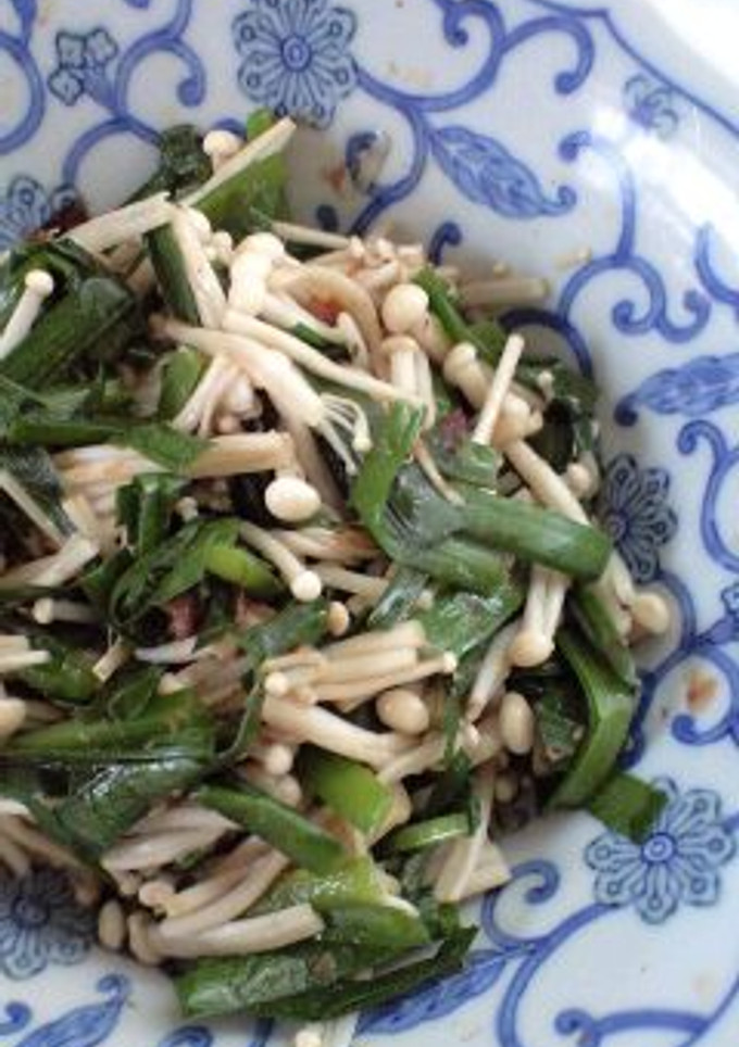 レンジで簡単　ニラとえのきの和えもの-レシピのメイン写真