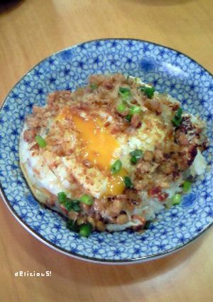 納豆目玉焼き丼-レシピのメイン写真