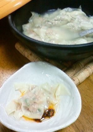 李錦記のラー油レシピ①釜揚げワンタン-レシピのメイン写真