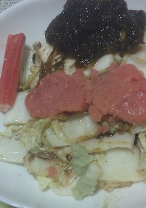 白菜のオイル炒め＋明太洗いもずくカニカマ-レシピのメイン写真