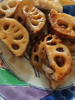 蓮根のミンチ挟み焼き-レシピのメイン写真