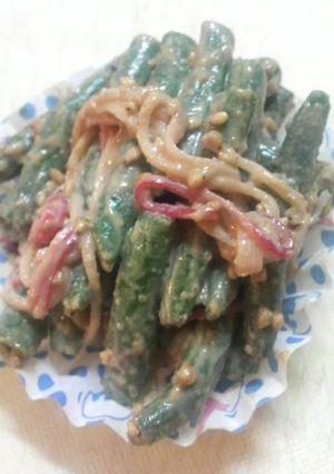インゲンとかにかまのマヨ味噌あえ♪-レシピのメイン写真