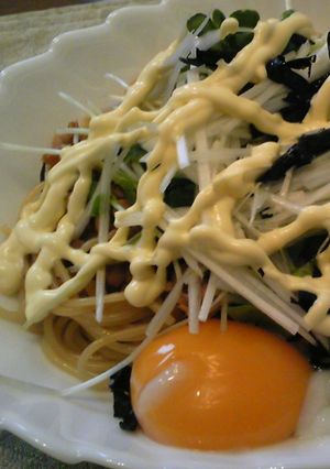 簡単。焼き納豆パスタ。-レシピのメイン写真