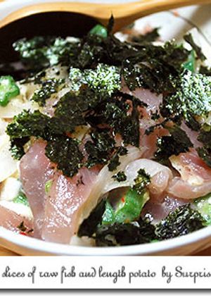 シャキトロ!刺身と長芋のサラダ-レシピのメイン写真