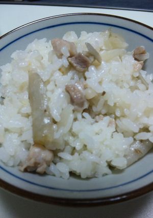 かしわと新玉ねぎの炊き込み-レシピのメイン写真