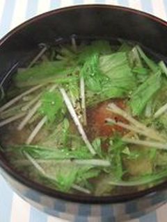 ✿プチトマトと水菜の味噌汁✿-レシピのメイン写真