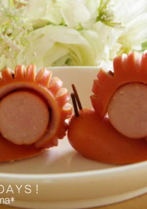 でんでん虫のウインナー飾り切り♪キャラ弁-レシピのメイン写真