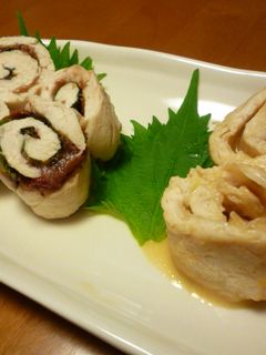 ♡◎鶏ささみの梅大葉巻き&味噌チーズ巻き-レシピのメイン写真