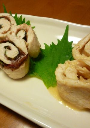 ♡◎鶏ささみの梅大葉巻き＆味噌チーズ巻き-レシピのメイン写真
