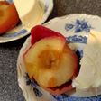 無水鍋 リンゴのデザートにアイスクリーム