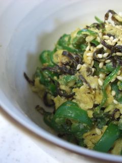 ピーマンの塩昆布と卵和え-レシピのメイン写真