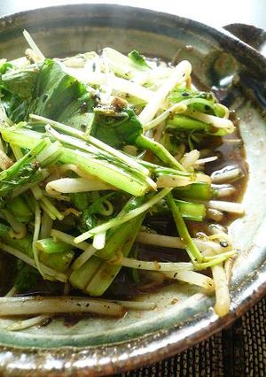 水菜ともやしの中華風シャキシャキ炒め。-レシピのメイン写真