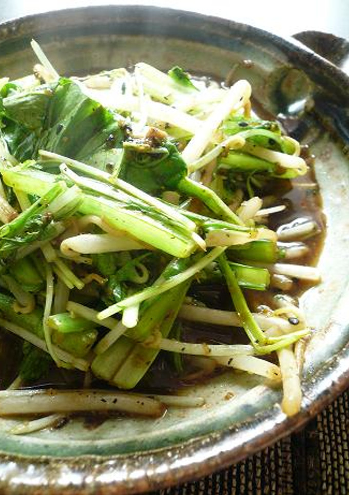 水菜ともやしの中華風シャキシャキ炒め。-レシピのメイン写真