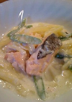 鮭とアスパラとジャガイモのクリーム煮-レシピのメイン写真