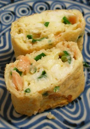 鮭フレークとねぎの卵焼き　お弁当のおかず-レシピのメイン写真