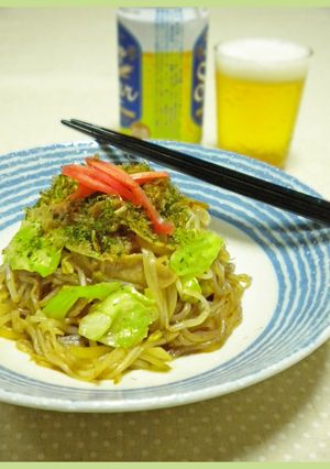ヘルシー！糸こんにゃくでソース焼きそば？-レシピのメイン写真