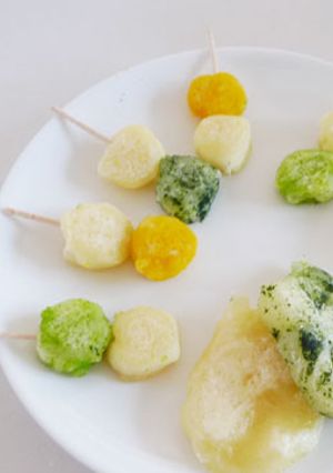 豆腐でもっちり4色団子~子どものおやつに-レシピのメイン写真