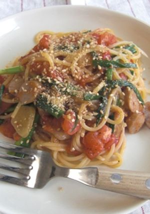 ぱぱっと和風トマパスタ-レシピのメイン写真