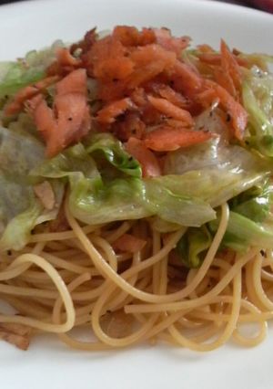 ランチ☆鮭とレタスの醤油バターパスタ-レシピのメイン写真