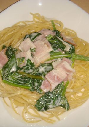 簡単うまうま　ほうれん草のクリームパスタ-レシピのメイン写真