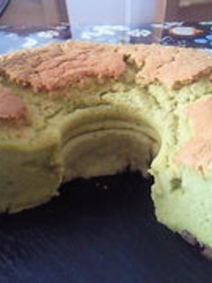 抹茶風味のシフォンケーキ♪-レシピのメイン写真