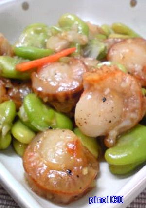 ベビーホタテとそら豆の中華炒め-レシピのメイン写真