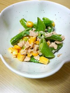 スナップエンドウのツナ☆コーン☆マヨ和え-レシピのメイン写真