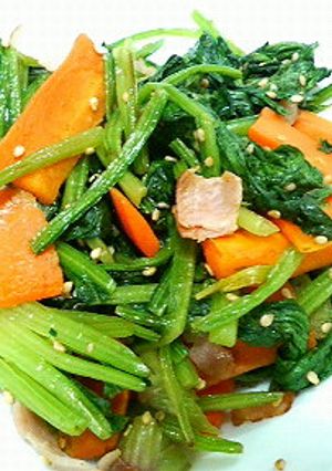 ほうれん草とベーコンの和風ソテー胡麻入り-レシピのメイン写真