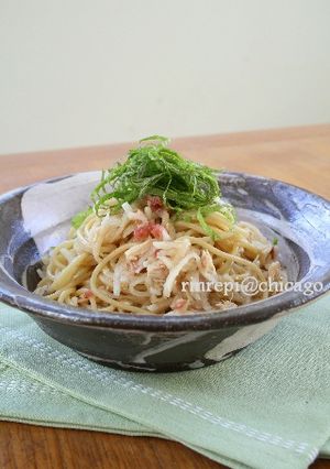 塩もみ大根とツナの梅肉和えパスタ-レシピのメイン写真