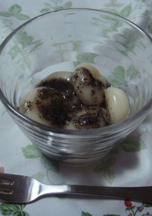 ヘルシーお豆腐白玉　ごまみつがけ-レシピのメイン写真