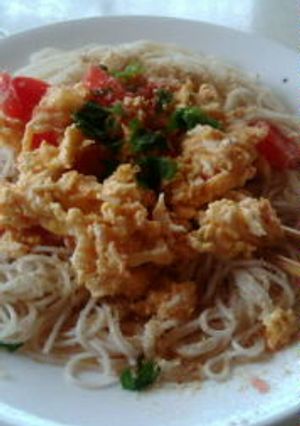 一人ランチ☆トマたま素麺(２つのタレで)-レシピのメイン写真