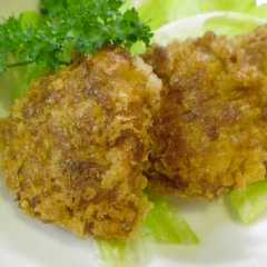 รูปของ 鶏ムネ肉でパン粉焼き～カレー風味