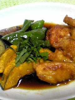 鶏肉となすの揚げびたし♪-レシピのメイン写真