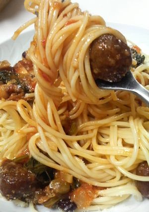 ダブルミートビーンズパスタ～市販感謝☆～-レシピのメイン写真