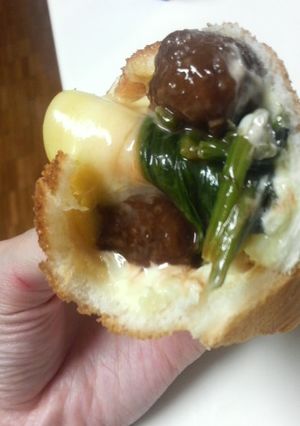 ミートボールほうれん草チーズホットサンド-レシピのメイン写真