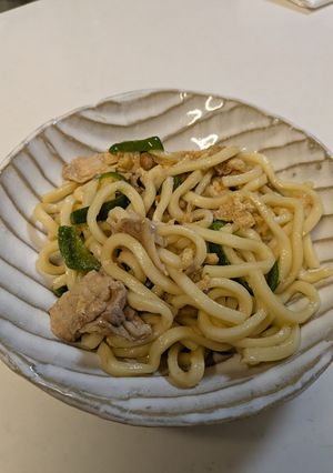 納豆とお揚げの焼きうどん-レシピのメイン写真