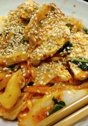 お豆腐のキムチ炒め-レシピのメイン写真