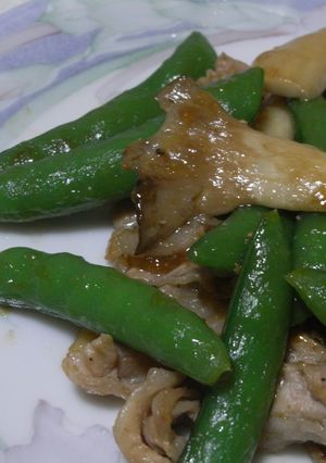 スナップエンドウと豚肉の炒め物-レシピのメイン写真