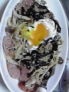 温玉のっけて☆じゃこたっぷりパスタ-レシピのメイン写真