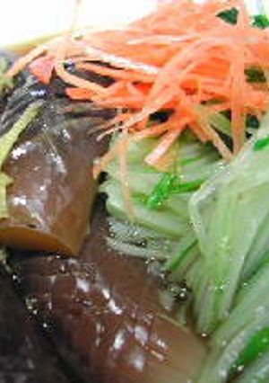 なすの柿葉茶煮水菜添え-レシピのメイン写真