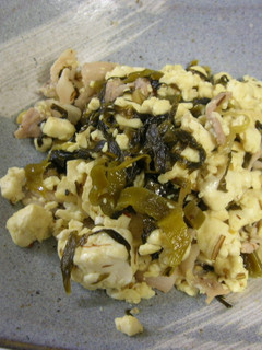 ふじっ子の高菜漬けと 豆腐・バラ肉 炒め-レシピのメイン写真